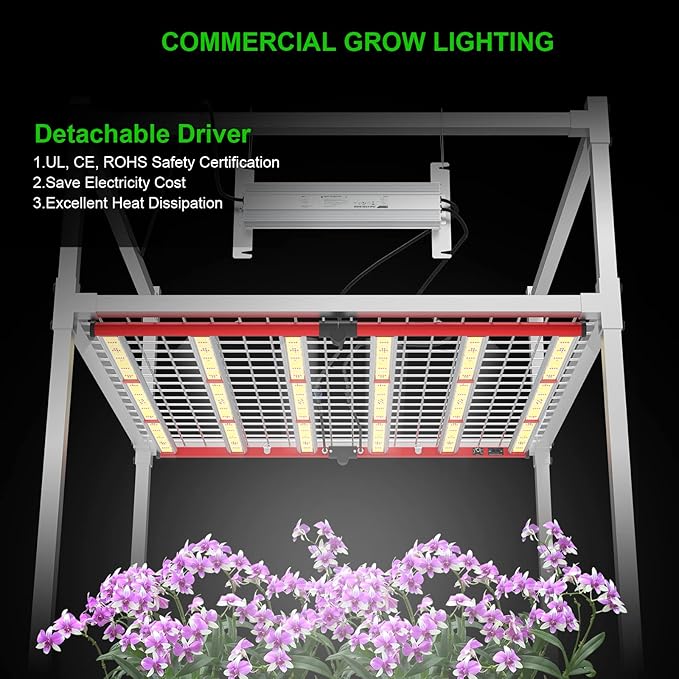 AGLEX 600W LED Grow Lights, Full Spectrum Grow Light with UV IR, Daisy Chain Plant Bar Style Grow