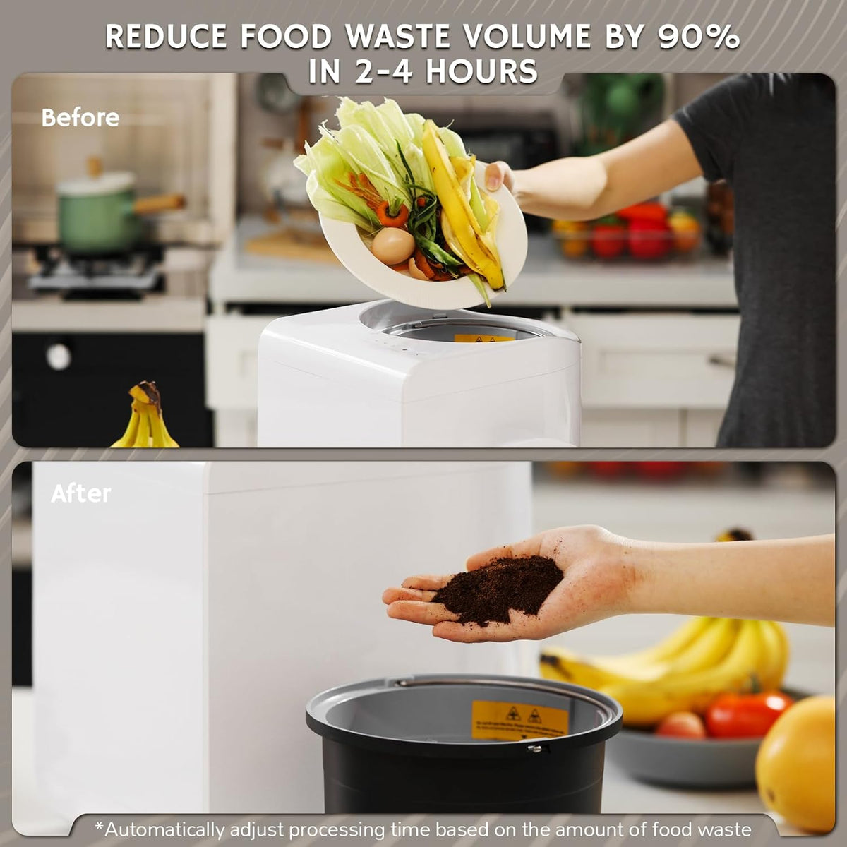 Airthereal Revive R500 Electric Kitchen Composter, SHARKSDEN® Tri-Blade, Turn Food Waste and Scraps
