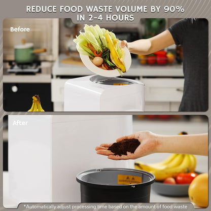 Airthereal Revive R500 Electric Kitchen Composter, SHARKSDEN® Tri-Blade, Turn Food Waste and Scraps