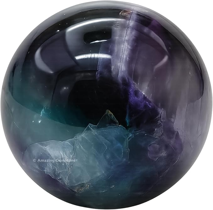 Amazing Gemstone Fluorite Crystal Ball with Stand - 2 Inches Crystal Sphere Meditation Balls for
