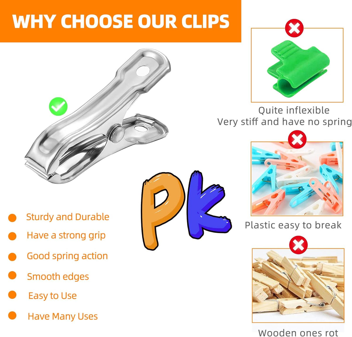 40 Pack Garden Clips, Greenhouse Clips for Netting, Garden Clamps Made of Stainless Steel, Have a