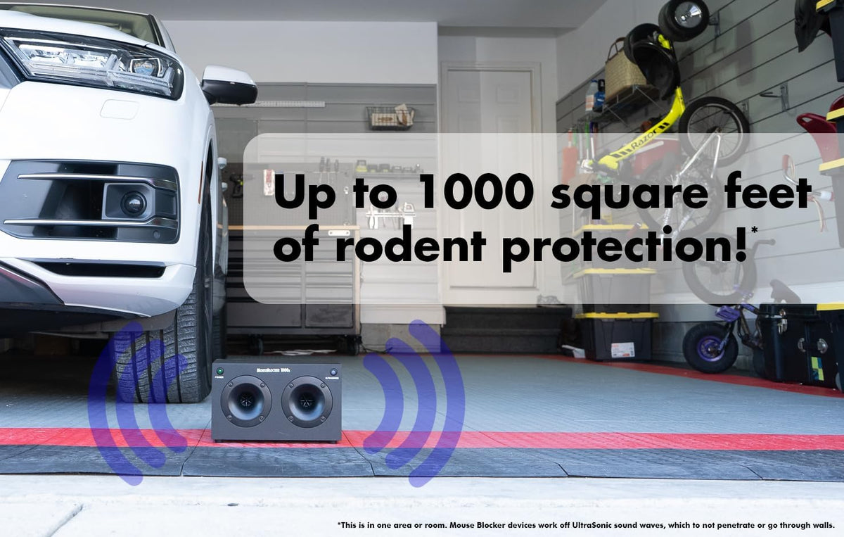 1000x Powerful Plug-in Ultrasonic Mouse and Rodent Deterrent for Buildings, Garages, Attics and