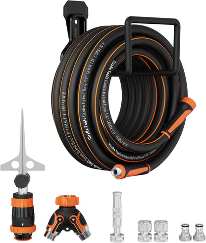 Giraffe Tools Garden Hose 50ft x 5/8", Water Hose Heavy Duty, Flexible with Hose Splitter, Nozzle