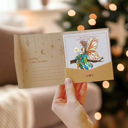 Fairy Cottagecore Acrylic Suncatcher Stained Glass Effect Window Car Hanging Christmas Ornament