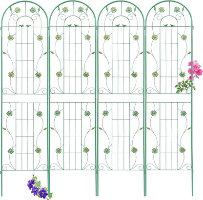 4 Pack Metal Garden Trellis 71" H Garden Fence Rustproof Trellis for Climbing Plants Support Roses