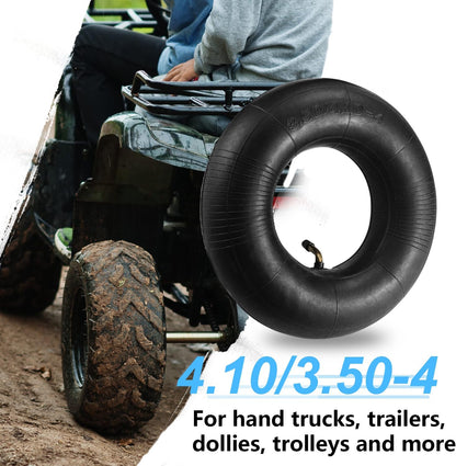 (2 PACK) 4.10/3.50-4 Inner Tube with TR-87 Bent Valve Stem,Replacement for Hand Trucks, Dolly, Lawn