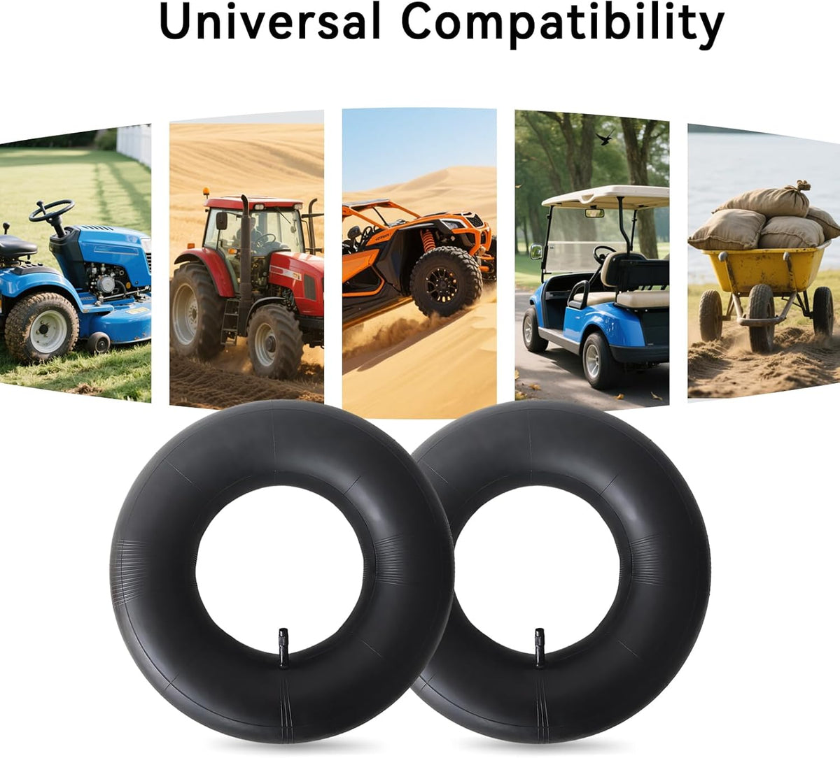 HXYCNNA 2 Pack 4.50-12 4.00-12 Inner Tube Heavy Duty with TR13 Straight Stem for Golf Carts Tractor