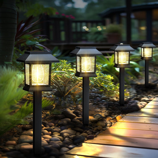 Greluna Solar Lights Outdoor,12 Pack 3000K Waterproof Auto On/Off Solar Pathway Lights for Your