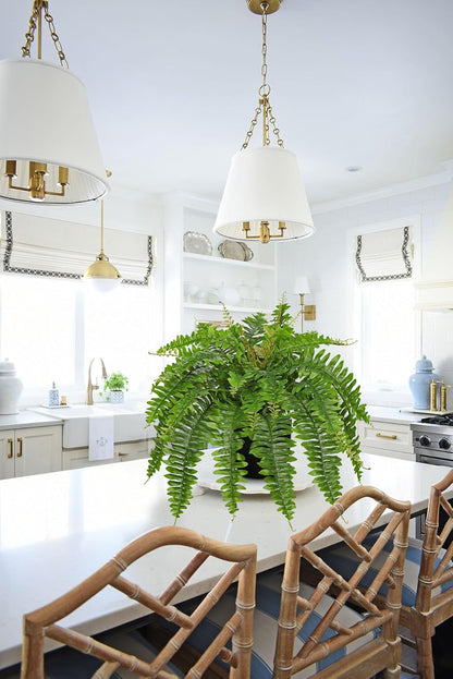 Hollyone Artificial Fern Plants in Pot 25.5" Artificial Boston Fern 31 Leaves for Outdoors & Indoor
