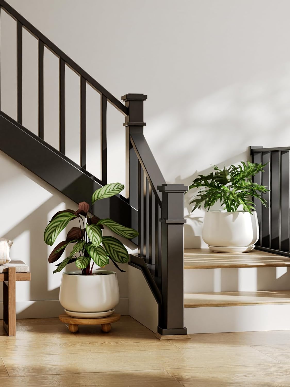LE TAUCI Ceramic Plant Pots, Set of 2, 10 + 12 Inch Plant Pot, Elegant Planters for Indoor Plants