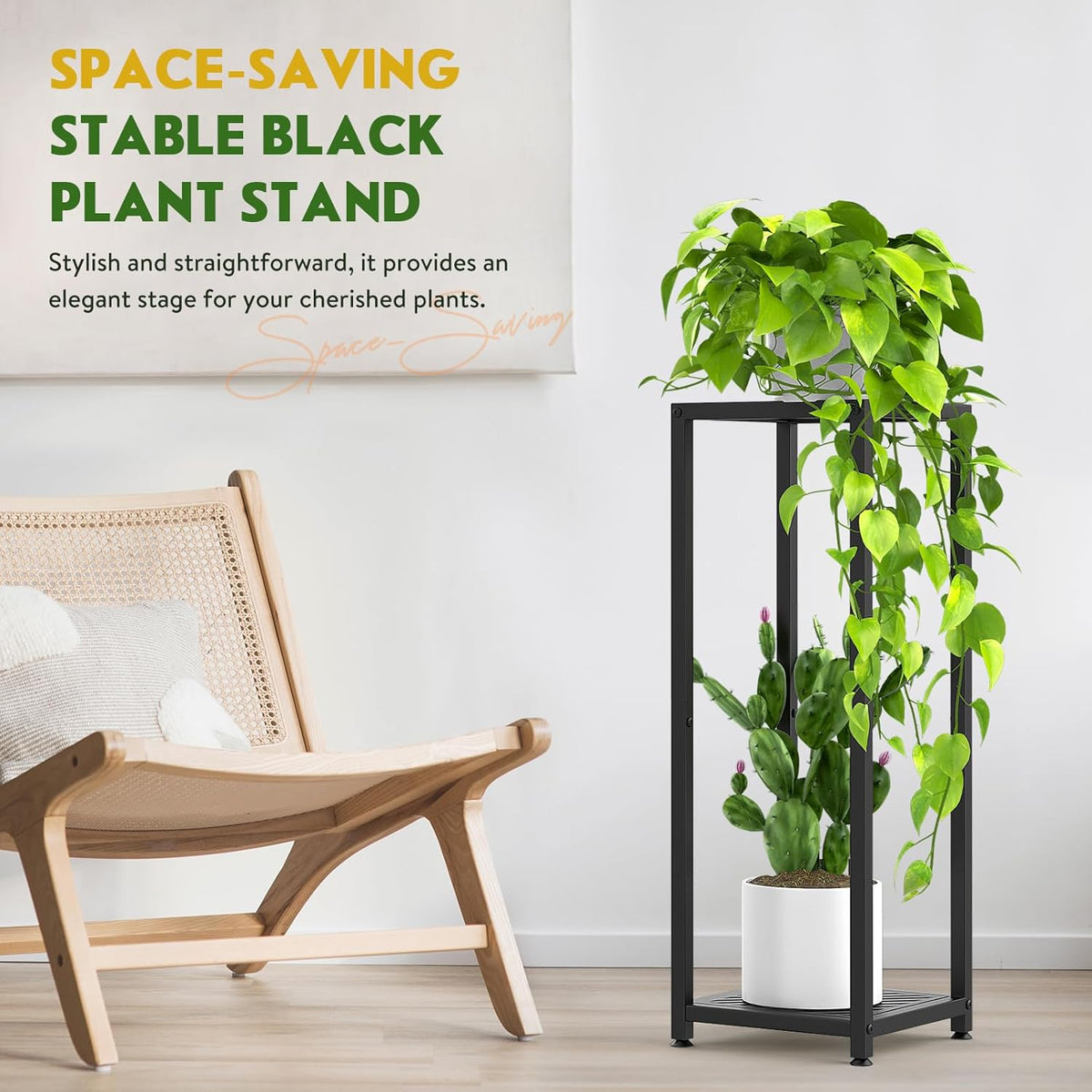 TOSKING Tall Plant Stand Indoor – 2-Tier Modern Metal Shelf, 30" Height & 200 LBS Capacity, Heavy