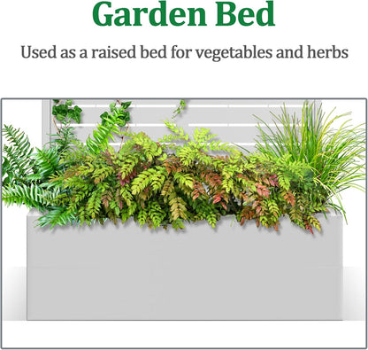 Metal Raised Garden Bed with Trellis, 2 in 1 Trellis with Planter Box & Privacy Screen for Climbing