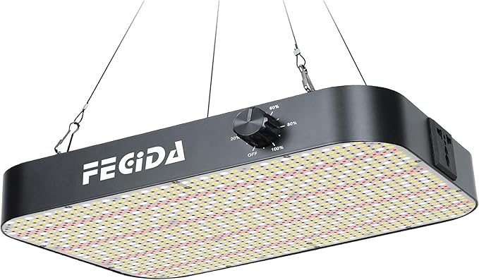FECiDA 1200W Equivalent LED Grow Light, 130W True Power Full Spectrum Plant Light, 0–100% Dimmable