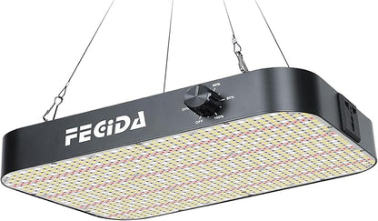 FECiDA 1200W Equivalent LED Grow Light, 130W True Power Full Spectrum Plant Light, 0–100% Dimmable