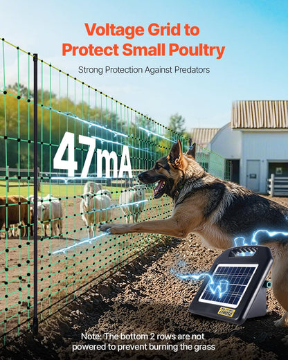 VEVOR Electric Fence Netting, 50" H x 164' L, Livestock Net Fencing with Posts & Stakes, Portable