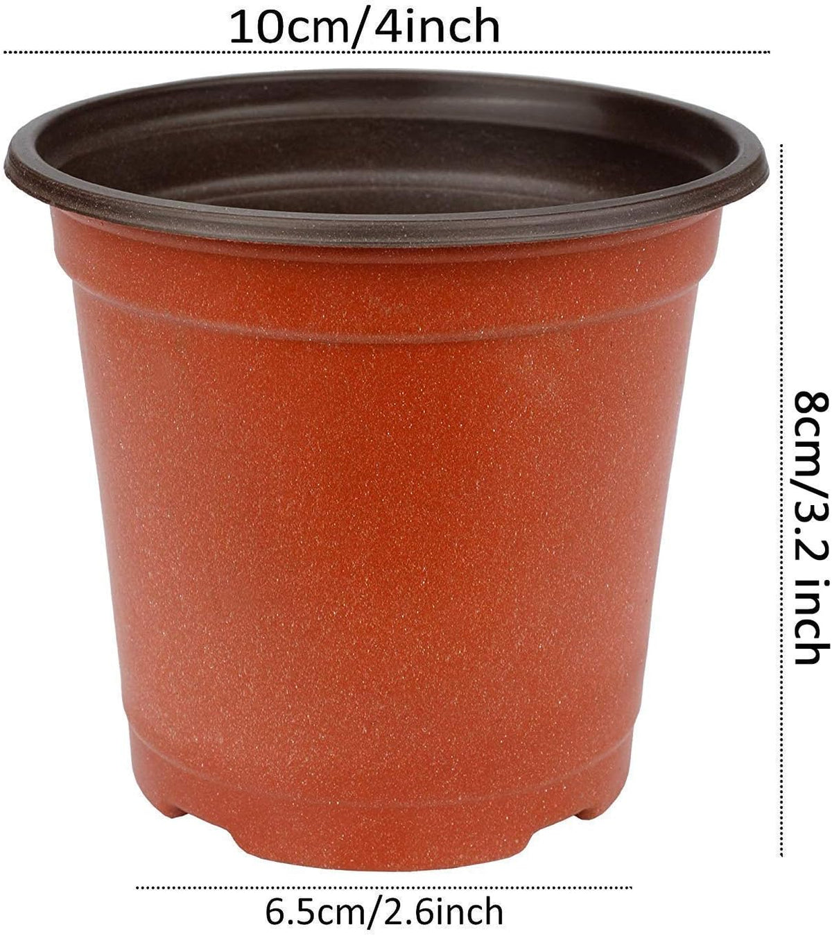 Augshy Nursery Pot, 75 Pcs 4" Plastic Nursery Seed Starting Pots Flower Plant Container for