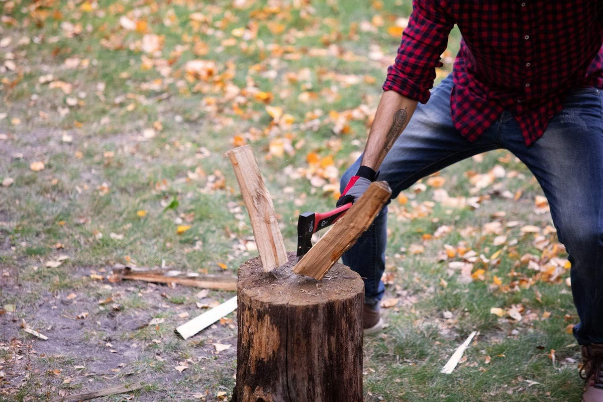INTERTOOL Hatchet for Chopping Wood and kindling - Small Hand Axe for Camping Firewood - 15”