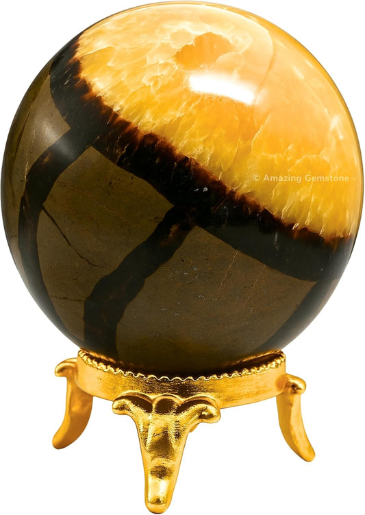 Amazing Gemstone Septarian Crystal Ball with Stand - 2 Inches Crystal Sphere Meditation Balls for