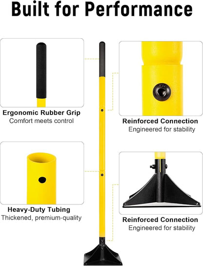 8"x8" Steel Tamper with 48" Handle, Heavy Duty Hand Compactor Tool for Leveling Soil, Gravel, Sand