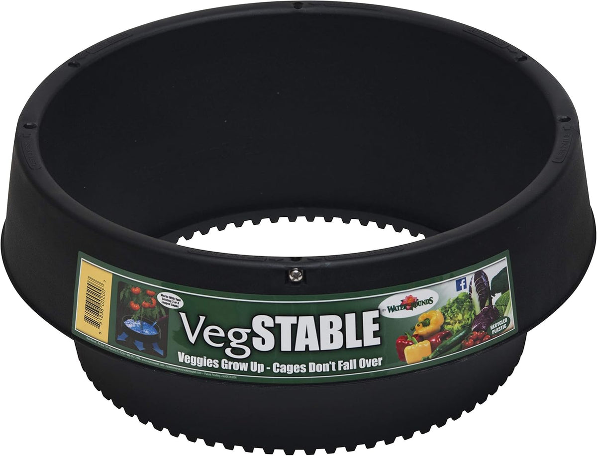 6 Pack of VegSTABLE Rings (Veggies Grow Up, Cages Won't Fall Over). Watering Tomatoes and