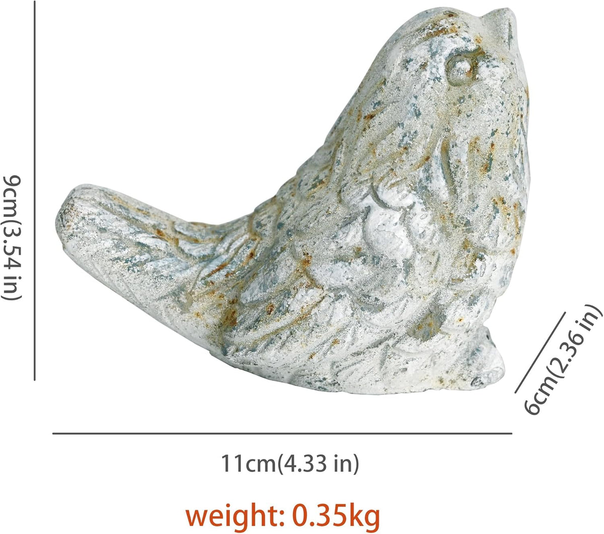 BIG FORTUNE Outdoor Bird Statues Bird Decor Figurines for Home Cement Bird Sculpture for Patio Yard