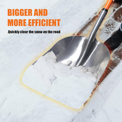 WIKER Aluminum Snow Shovel for Driveway, 45-Inch Large Capacity Blade, 3.5lbs Lightweight with