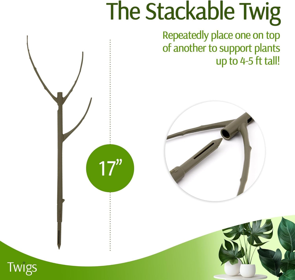 Stackable Plant Support Stakes, Stem Holder Structures for Indoor & Outdoor Use, Garden Accessories