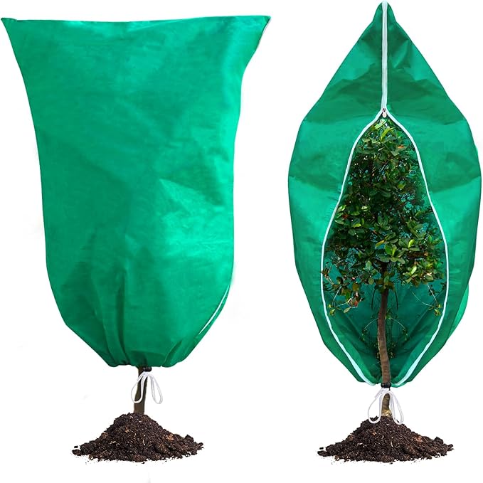 2 Pack Plant Covers Freeze Protection, 47''W x 78''H 2.5oz/yd² Winter Tree Frost Blankets Frost