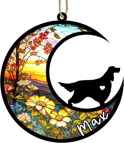 Personalized Dog Memorial, Custom Name Gordon Setter Dog Christmas Ornament with Name, Custom