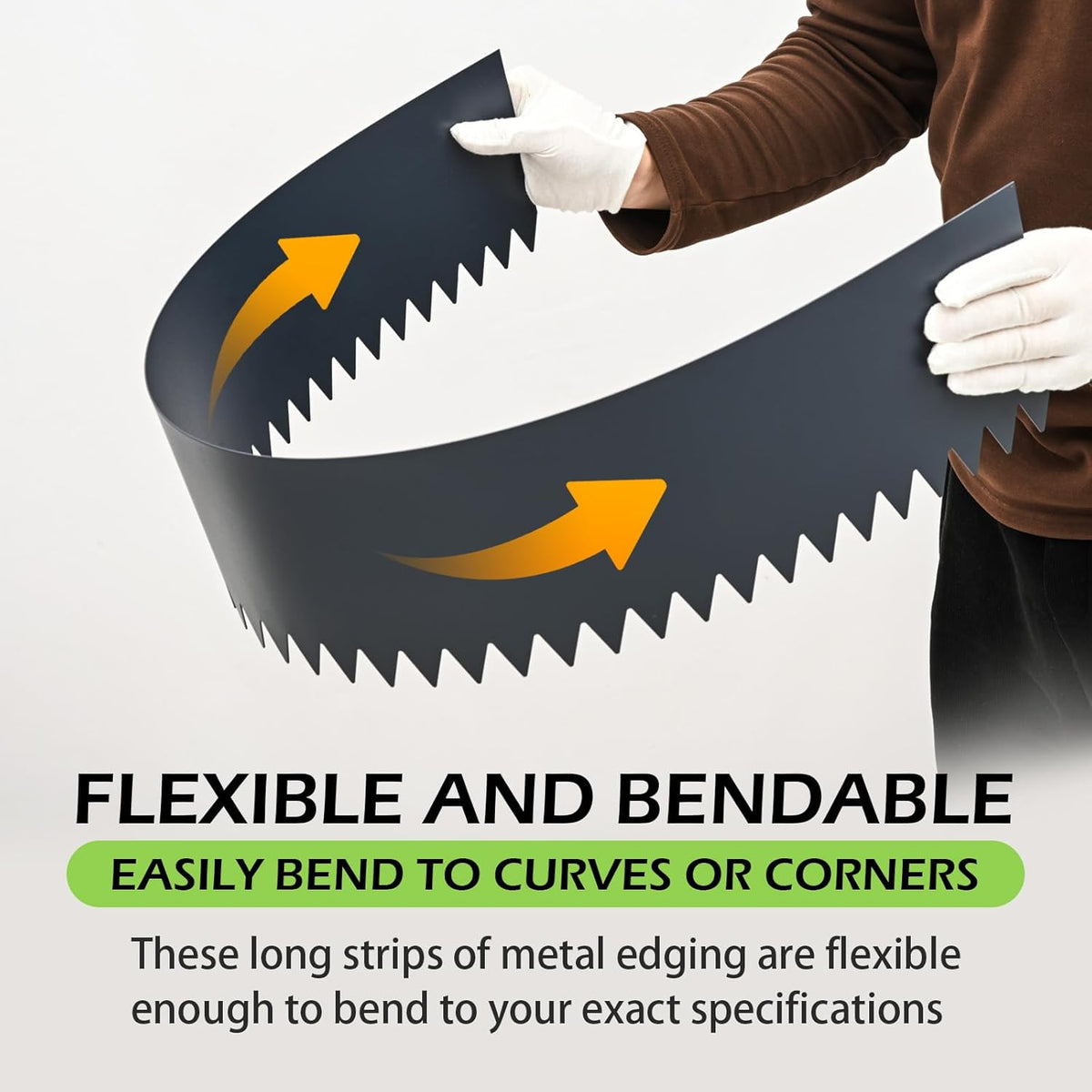 Landscape Edging Kit, Galvanized Steel Edging Landscape Lawn Edging Powder for Lawn Yard, Coated