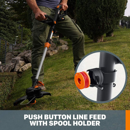 Worx String Trimmer/Edger/Lawn Mower 3-in-1 Grass Trimmer GT Revolution 20V 12" (2 Batteries &
