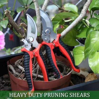 6 Pcs Garden Bypass Pruning Shears Bulk Heavy Duty Gardening Scissors Stainless Steel Blades