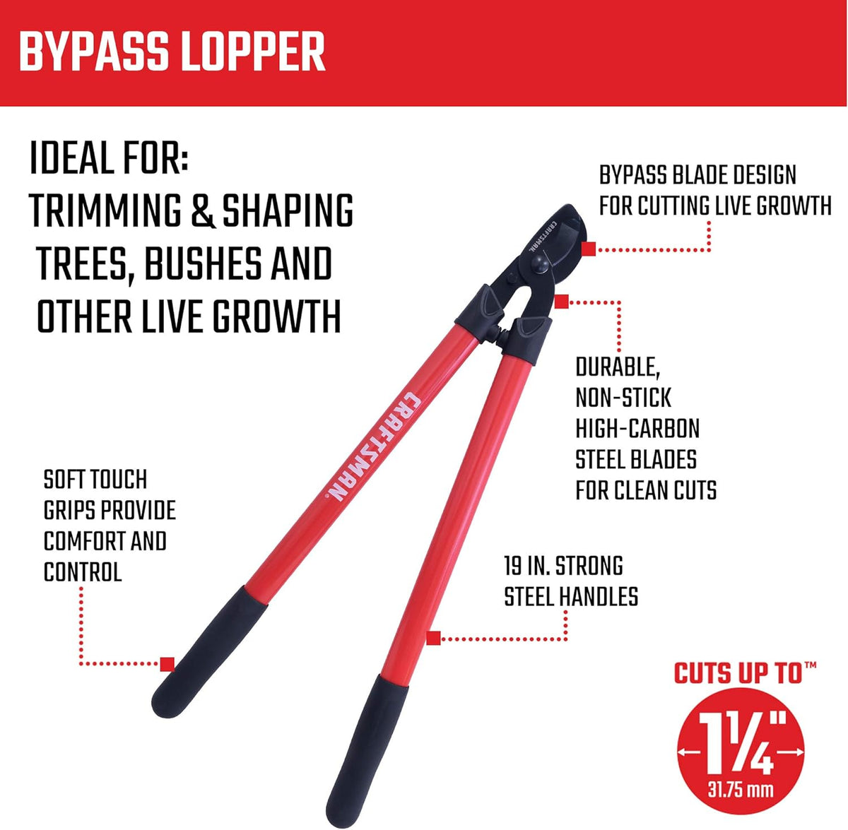 CRAFTSMAN CMXMKIT0170 Tree & Shrub Pruning Set with Bypass Pruning Shears, Bypass Lopper and
