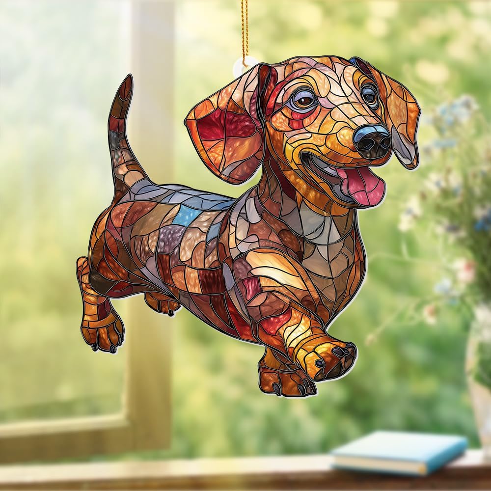 Acrylic Dog Christmas Ornament 2025 – Dachshund Gift for Lovers, Pet Memorial Keepsake, Cute Puppy