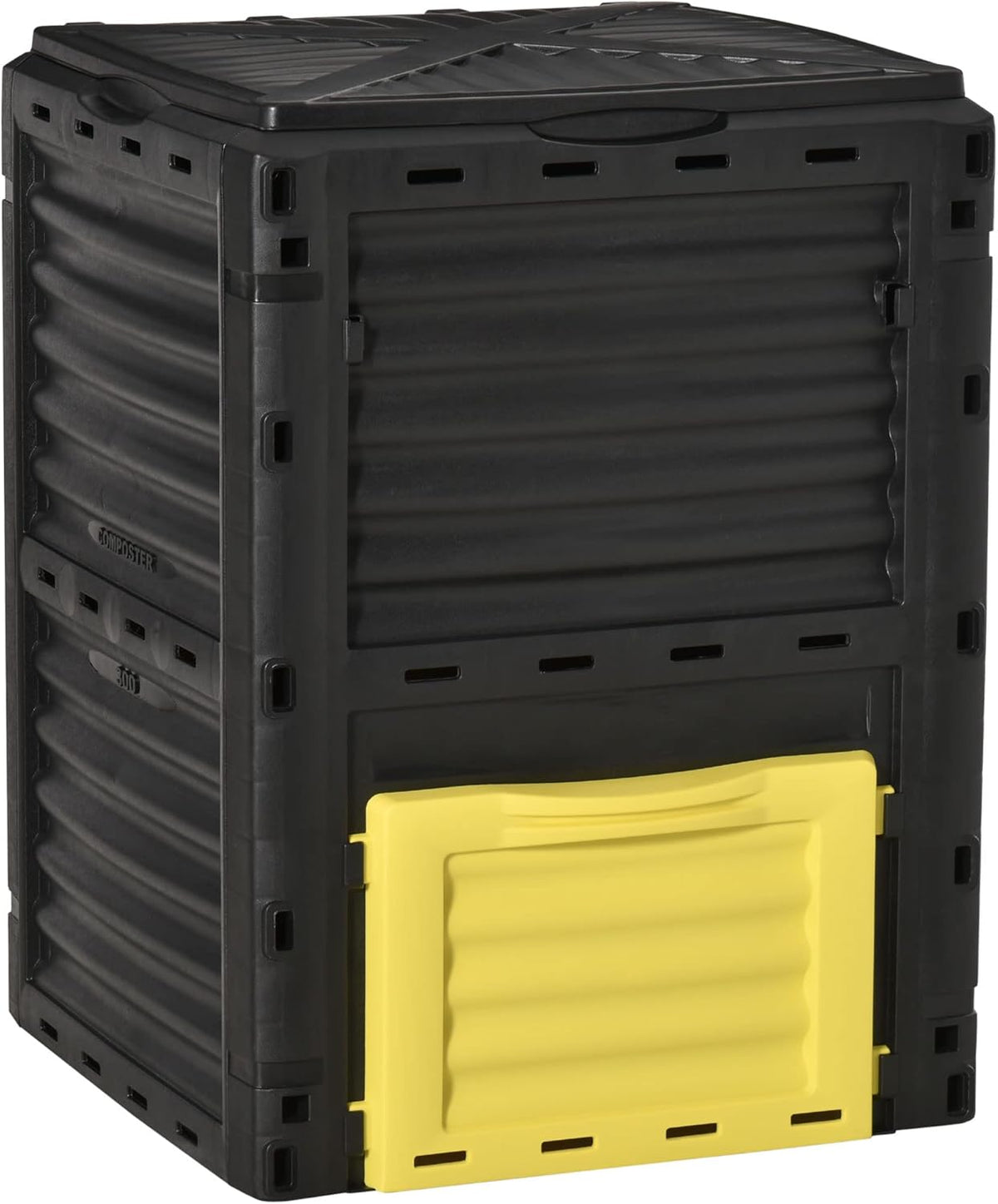 Compost Bin Outdoor 80 Gallon Garden Composter, with 48 Vents and Sliding Doors, Lightweight