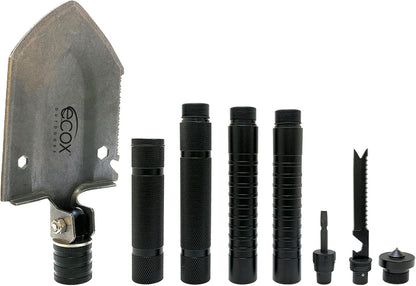 ecox Folding Shovel Survival Multitool for Camping Outdoors Shovel 4 Body Screwdriver Knife Saw