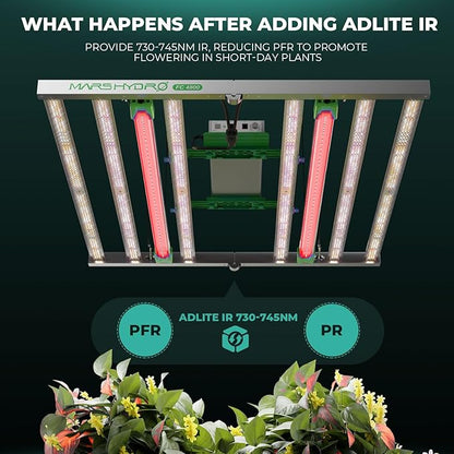 Mars Hydro ADlite UV30 & IR15 LED Grow Light for Indoor Plants, 3x3 ft Coverage Strengthens Plant