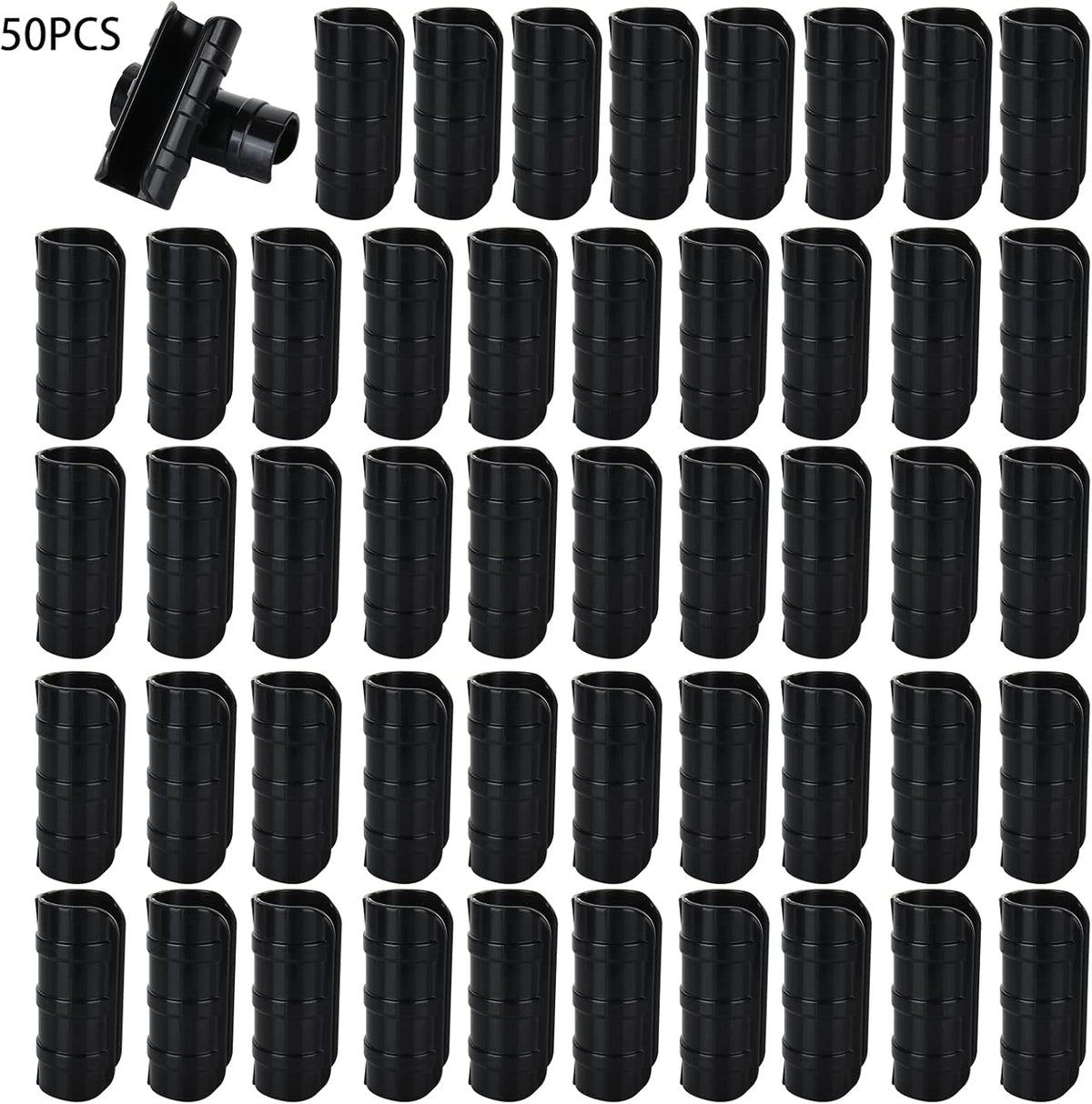 50 PCS 1 inch Greenhouse Clamps Clips 26mm Black ABS Snap Clamp Tube Clip Garden Buildings Tube