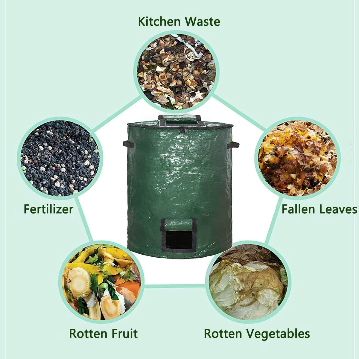 Large Compost Bin Bags,Garden Compost Bin Bags 80 Gallon(300L) Outdoor Collapsible Garden Yard