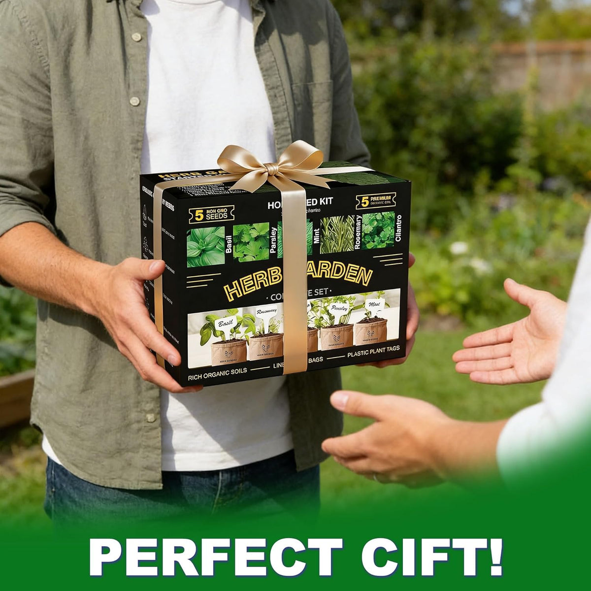 Indoor Herb Garden Kit – Complete Starter Growing Set with Planter Bags, Soil Discs & Tools | Easy