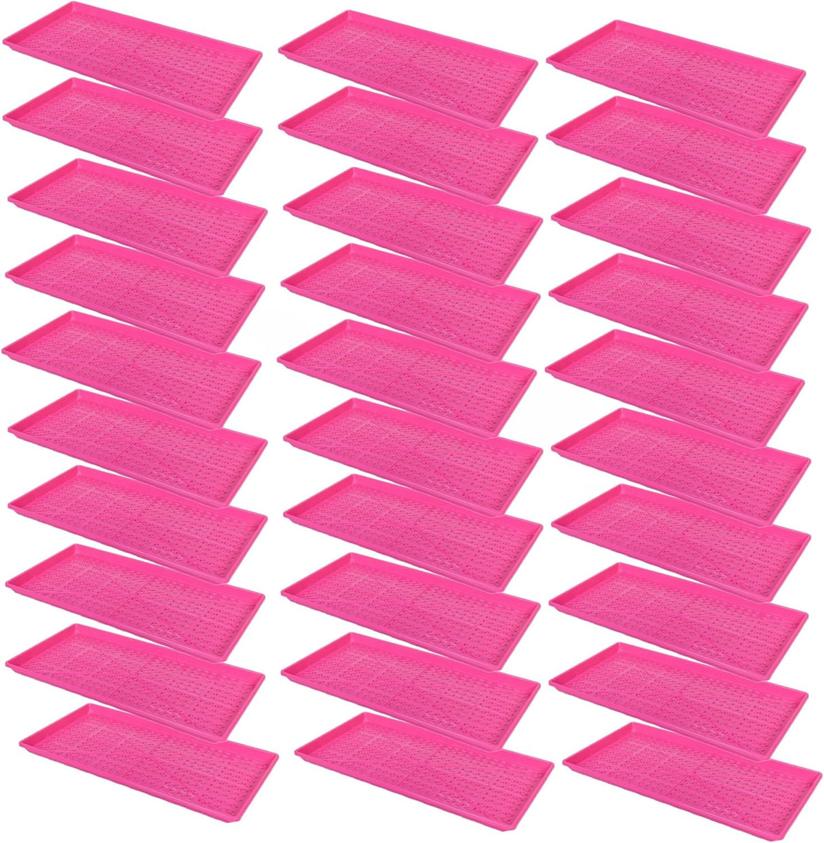 SUNPACK 10" x 20" Heavy Duty Mesh Plastic Seed Starting Tray, Magenta, 1" (Pack of 30) - Ensures