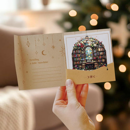 Book and Flower Bookish Acrylic Suncatcher Stained Glass Effect Window Car Hanging Christmas