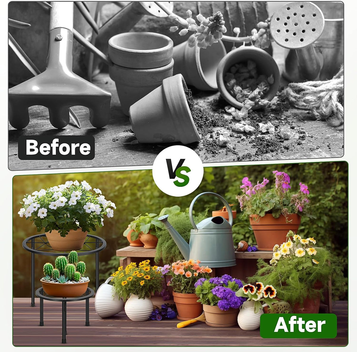 6 Pack Metal Plant Stands, Heavy Duty Plant Stand for Indoor Outdoor, Anti-Rust Iron Flower Pot