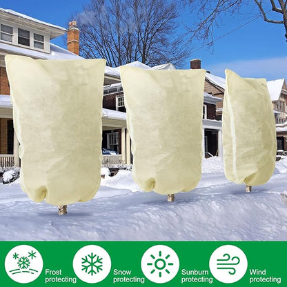 Plant Covers Freeze Protection 10 x 10 ft Extra Large Frost Cloth Plant Covers with Zipper