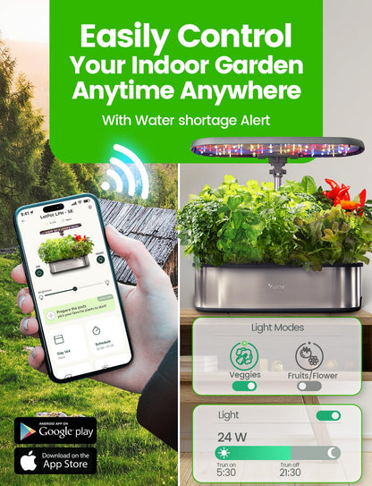 LETPOT LPH-SE Hydroponics Growing System, 12 Pods Smart Herb Garden Kit Indoor, Indoor Garden, APP