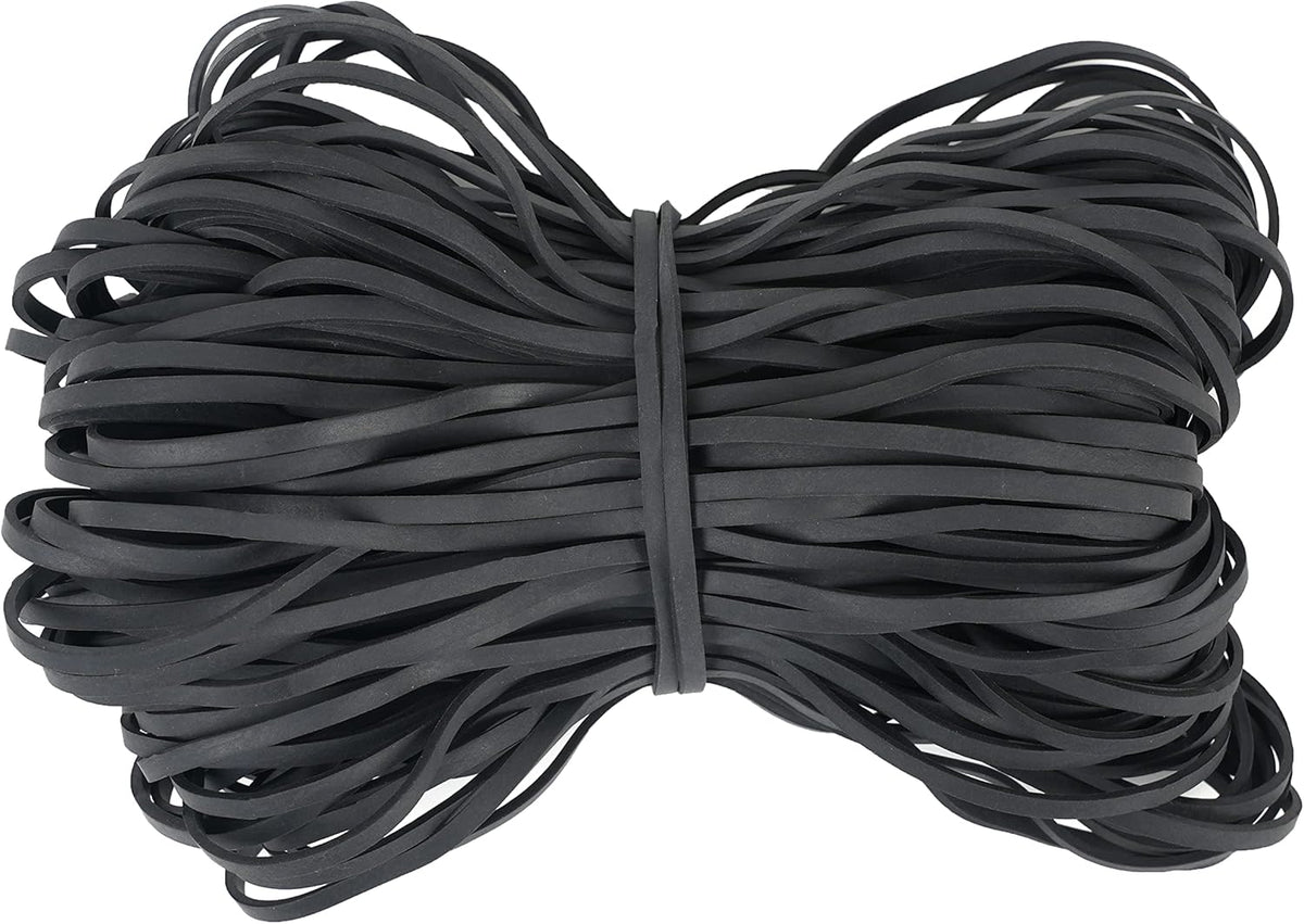 Black Heavy Duty Large Rubber Bands 140 Pack, Fits 8-33 Gallon Trash Cans, 7x1/8 Inches, Rubber