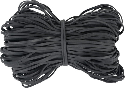 Black Heavy Duty Large Rubber Bands 140 Pack, Fits 8-33 Gallon Trash Cans, 7x1/8 Inches, Rubber