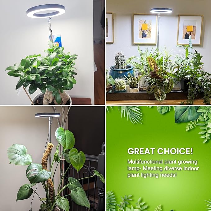 Grow Lights for Indoor Plants, 80 LEDs Full Spectrum Plant Grow Light with 2 Mounting Options