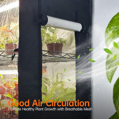 Bstrip Indoor Greenhouse with Grow Light, Plant Stand with 4 Pack 24W Full Spectrum Plant Lights