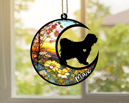 Personalized Dog Memorial, Custom Name Tibetan Terrier Dog Christmas Ornament with Name, Custom